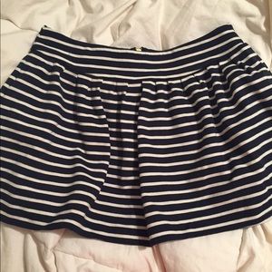 Navy White Stripe Mini Skirt